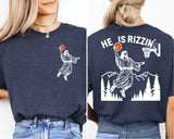 He Is Rizzin' Humor Easter Shirt, Jesus Funny Sweatshirt