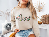 Love Christmas Lights Sweatshirt, Christmas Party Shirt, Cute X-mas Love Tee