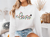 Love Christmas Lights Sweatshirt, Christmas Party Shirt, Cute X-mas Love Tee