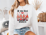 All You Need Nurse Life Gnomes Shirt, Nurse Valentines Shirt, Pediatric ICU Nurse T-Shirt