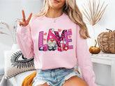 Cute Valentine's Day Gnome T-Shirt, Pink Heart Gnome T-Shirt for Women, Gnome Love Shirt