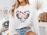Skeleton Love Sweatshirt, Skull Valentines Day Shirt, Valentine Skeleton Shirt