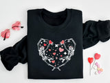 Skeleton Love Sweatshirt, Skull Valentines Day Shirt, Valentine Skeleton Shirt