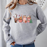 Christmas Santa Coffee Sweatshirt, Peppermint Iced Latte Sweatshirt