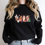 Christmas Santa Coffee Sweatshirt, Peppermint Iced Latte Sweatshirt