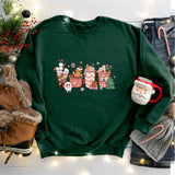 Christmas Santa Coffee Sweatshirt, Peppermint Iced Latte Sweatshirt