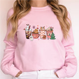 Christmas Santa Coffee Sweatshirt, Peppermint Iced Latte Sweatshirt