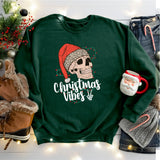 Christmas Vibes Skeleton Shirt, Funny Christmas Shirt, Christmas Party Sweatshirt