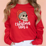 Christmas Vibes Skeleton Shirt, Funny Christmas Shirt, Christmas Party Sweatshirt