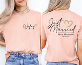 Custom Just Married T-Shirt, Wifey And Hubby Shirt, Wedding Party Tee