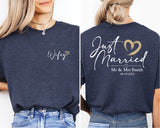 Custom Just Married T-Shirt, Wifey And Hubby Shirt, Wedding Party Tee