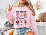 God Says I am- Valentine's Day Shirt, Inspirational Bible Verse T-Shirt, Jesus Valentine Tee