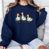 Duck Christmas Sweatshirt, Funny Christmas Duck Sweatshirt, Christmas Lights Sweatshirt