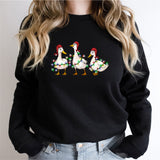 Duck Christmas Sweatshirt, Funny Christmas Duck Sweatshirt, Christmas Lights Sweatshirt