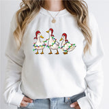 Duck Christmas Sweatshirt, Funny Christmas Duck Sweatshirt, Christmas Lights Sweatshirt