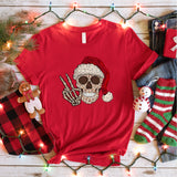 Santa Skeleton Christmas Shirt, Funny Christmas Shirt, Christmas Party Tshirts