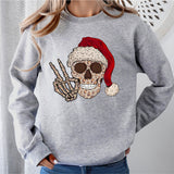 Santa Skeleton Christmas Shirt, Funny Christmas Shirt, Christmas Party Tshirts