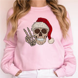 Santa Skeleton Christmas Shirt, Funny Christmas Shirt, Christmas Party Tshirts