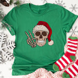 Santa Skeleton Christmas Shirt, Funny Christmas Shirt, Christmas Party Tshirts