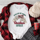 Rolling up Some Christmas Spirit Shirt, Funny Christmas Tee, Christmas Skeleton Shirt