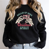 Rolling up Some Christmas Spirit Shirt, Funny Christmas Tee, Christmas Skeleton Shirt