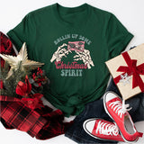 Rolling up Some Christmas Spirit Shirt, Funny Christmas Tee, Christmas Skeleton Shirt