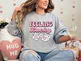 Feeling Lucky Valentine Shirt, Retro Valentine Dice Shirt, Girlfriend Sweatshirt