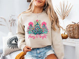 Merry and Bright Tree Christmas Sweatshirt, Merry and Bright Christmas Shirt and Sweatshirt