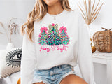 Merry and Bright Tree Christmas Sweatshirt, Merry and Bright Christmas Shirt and Sweatshirt