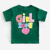 Girl zone Typography Kids T-Shirt, Girl Power Shirt