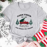Farm Fresh Christmas Shirt, Christmas Truck Tee, Christmas Tree Shirt