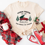Farm Fresh Christmas Shirt, Christmas Truck Tee, Christmas Tree Shirt