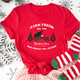 Farm Fresh Christmas Shirt, Christmas Truck Tee, Christmas Tree Shirt