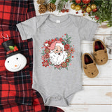 Floral Santa Sweatshirt, Retro Christmas Shirt, Pink Santa Christmas Party Shirt