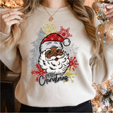 Merry Christmas Black Santa Shirt, Afro American Black Santa Christmas Shirt