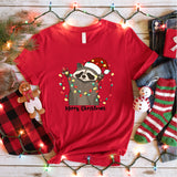 Merry Christmas Raccoon Shirt, Funny Animal Shirt, Xmas Raccoon Shirt