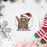 Merry Christmas Raccoon Shirt, Funny Animal Shirt, Xmas Raccoon Shirt