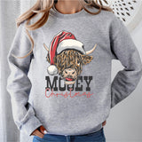 Mooey Christmas Sweatshirt, Christmas Sweatshirt, Cows Sweatshirt