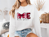 Retro Love Like Jesus Coquette Shirt, Coquette Heart Bow Sweatshirt, Jesus Valentine Tee