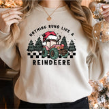Nothing Runs Like a Reindeer Sweatshirt, Christmas Tractor Reindeer Sweater