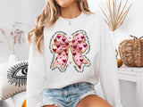 Valentine's Day Heart Coquette Bow Shirt, Retro Valentine Love Bow Tee