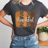 Thankful Shirt, Thanksgiving Shirt, Leopard Thankful Shirt