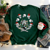Skeleton Namaste Christmas Sweatshirt, Skeleton Yoga T-shirt, Christmas Lights Tshirt