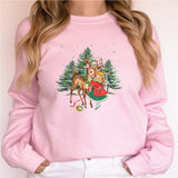 Vintage Christmas Girl and Reindeer Shirt, Retro Christmas Shirt
