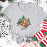 Vintage Christmas Girl and Reindeer Shirt, Retro Christmas Shirt