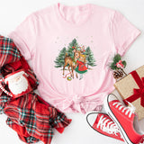 Vintage Christmas Girl and Reindeer Shirt, Retro Christmas Shirt
