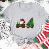 Tractor Christmas Tree Shirt, Christmas Light Shirt, Funny Farmer Christmas Gift Shirt