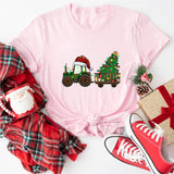 Tractor Christmas Tree Shirt, Christmas Light Shirt, Funny Farmer Christmas Gift Shirt