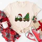 Tractor Christmas Tree Shirt, Christmas Light Shirt, Funny Farmer Christmas Gift Shirt