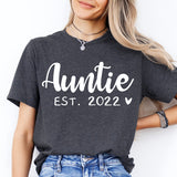 Cute Auntie EST Shirt, Auntie Announcement Shirt